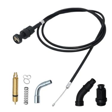 Imagem de Vkinman Cabo de estrangulamento de carburador 17950-HN0-A12 e kit de substituição do êmbolo de válvula de partida para Honda 2001-2014 Foreman Rubicon 500, substitui 16046-HM5-730
