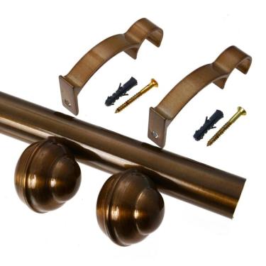 Imagem de Kit Varão De Cortina Barcelona 19mm 2,00m (bola) Couselo Ouro
