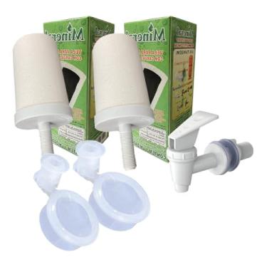 Imagem de Kit 2 Velas P/Filtro Com Carvão Ativado + 2 Boias anti-transbordamento +Torneirinha Super Oferta