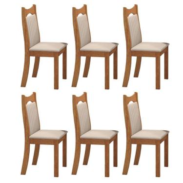 Imagem de Kit com 6 Cadeiras para Sala de Jantar Mdp/mdf Dalas Marfim