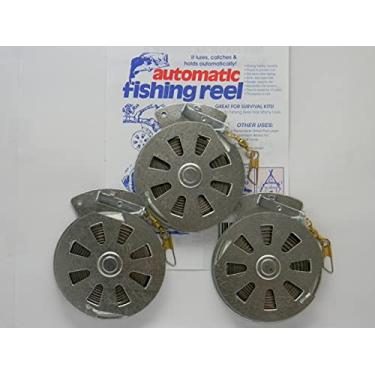 Imagem de 3 molinetes mecânicos de pesca ioiô para pescador – Pacote com 3 molinetes – Armadilha de peixe ioiô – (modelo de gatilho plano)