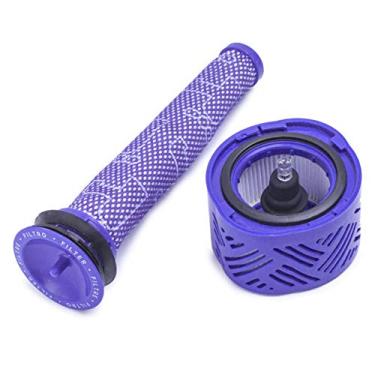 Imagem de LTWHOME HEPA Filtro de vácuo e kit de pré-filtro de substituição para aspirador sem fio Dyson V6 Absolute, compare com as peças 965661-01 e 966741-01 (pacote com 1 conjunto)