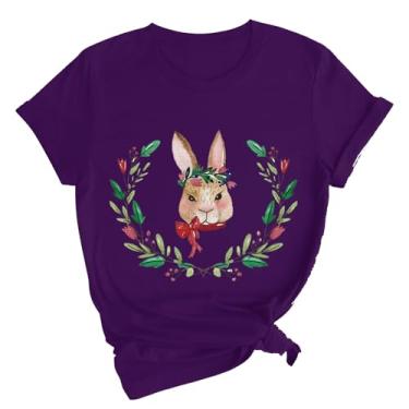 Imagem de My Orders Placed Recently By Me Happy Easter Bunny Costume Funny Bunny Camisetas de Páscoa para mulheres, manga comprida, roupas fofas de Páscoa para mulheres, roxo, grande