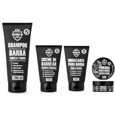 Imagem de Kit Hidratante para Barba + Creme de Barbear + Shampoo 3 em 1 - Barba, Cabelo e Corpo + Ganhe Pomada Modeladora | VALORIZE-SE MEN