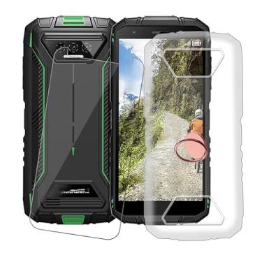 Imagem de AQGGIIXY Capa para Doogee S41 Max (5,5 polegadas) com protetor de tela de vidro temperado, [com suporte de anel de dedo de rotação de 360 graus] Capa de telefone TPU macia e antiarranhões para Doogee