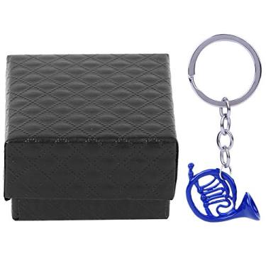 Imagem de Chaveiro De Chifre Francês Azul, Pingente Elegante De Bolsa, Acessórios De Decoração De Chifre Francês Para Amantes De Música(Azul)