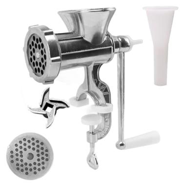 Imagem de Moedor de Carne Manivela Manual N10 Maquina De Moer Profissional para fazer Carne Moida Linguiça e Hamburguer Portatil com Prensa