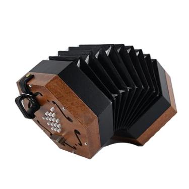 Imagem de Acordeão hexagonal anglo inglês hexagonal push-pull homofônico/heterofônico para adultos acordeão profissional para iniciantes (cor original de madeira (heterofônico push-pull))