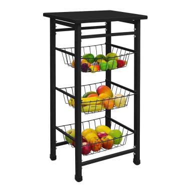 Imagem de fruteira max 3 cestos preta