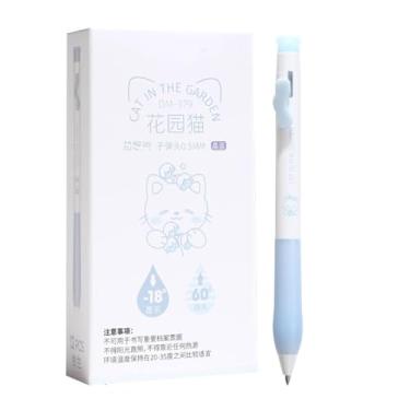 Imagem de Joucien 6 peças de canetas neutras térmicas e removíveis com estampa de gatinho de 0,5 mm, desenho animado fofo e fácil de limpar - lírio do vale apagável (6 azuis)