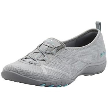 Imagem de Skechers Tênis feminino Breathe-Easy-a Look, Gery/azul-piscina, 9.5