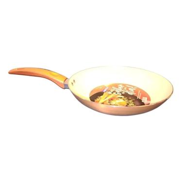 Imagem de Frigideira Com Revestimento Em Cerâmica 20cm Frita Sem Óleo (Dourado Rose)