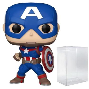 Imagem de POP Marvel: Novos Clássicos - Boneco de vinil do Capitão América Funko (incluído com caixa protetora compatível), multicolorido, 9,5 cm