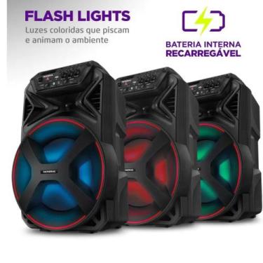 Imagem de Caixa Som Connect Bluetooth Amplificada Portátil 400W 8 USB - WCAN