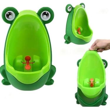 Imagem de Mictório Sanitário Infantil Xixi Sapinho Verde Ventosas Desfralde Banheiro portatil - DAVEXX®