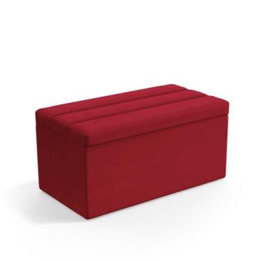 Imagem de Calçadeira Baú Ursa 90 para Cama de Solteiro Z-001 Sued Vermelho Arade