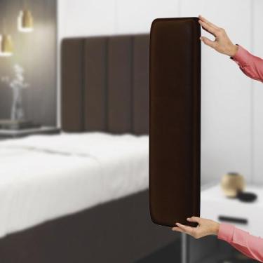 Imagem de Painel Modulado Nashira 200 Veludo Aradecor, Marrom Chocolate, KING