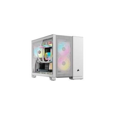 Imagem de Gabinete Gamer Corsair 2500D, Mini-Tower, M-ATX, Lateral em Vidro Temperado, Sem FANs, Branco - CC-9011264-WW