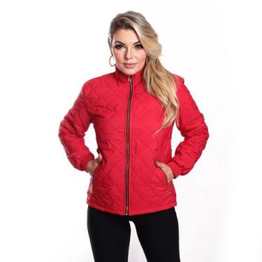 Imagem de Jaqueta Matelasse Casaco Blusa Feminina - OX CONFECÇÕES, GG, Vermelho