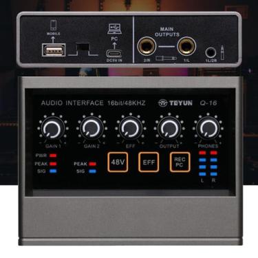 Imagem de Placa De Som Interface de Áudio Profissional Mesa de Som Teyun Q-16 US