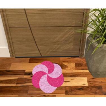 Imagem de Tapete para decoração redondo rosa e pink. - ZAP TAPETES