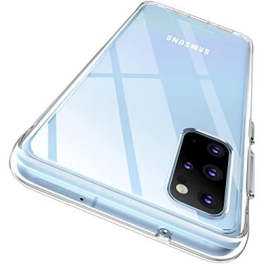 Imagem de Rayboen Capa para Samsung Galaxy S20 Plus, capa protetora transparente antiderrapante à prova de choque, capa protetora de policarbonato rígido com moldura de TPU macio e fina para Galaxy S20+ Plus 5G, 6,7 polegadas