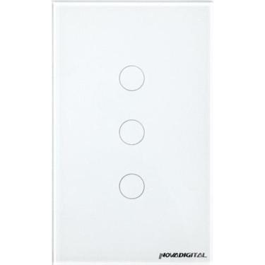 Imagem de Interruptor Inteligente ZigBee 3 Botões Touch NovaDigital Branco Compa