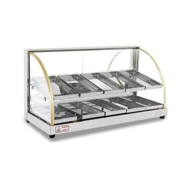 Imagem de Estufa W Dupla Curva Vitrine Para Salgados 10 Bandejas Titã, 110V