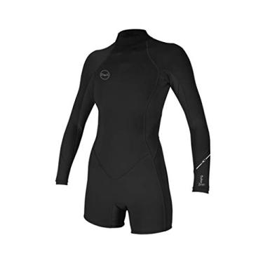 Imagem de O'Neill Wetsuits feminino Bahia 2/1 mm zíper traseiro manga longa primavera, preto/preto, tamanho 12