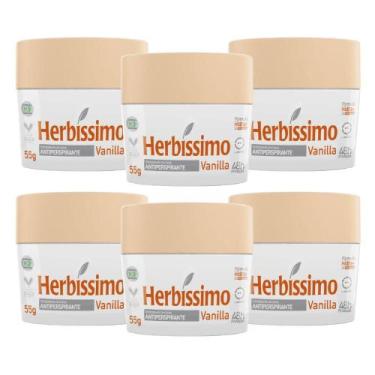Imagem de Kit 6 Desodorante Creme Herbissimo Vanilla Antitranspirante 55g