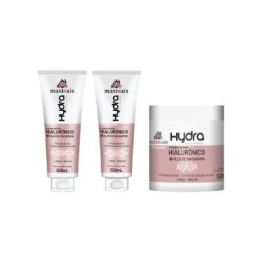 Imagem de Kit Hialurônico+Oleo de Macad Maxihair 500ml Shamp+Cond+Masc - Maxi Ha