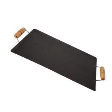 Imagem de Chapa de Aço Carbono Grill Para Lanches Porções Bifes Reforçada Super 
