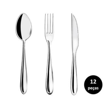 Imagem de Jogo Talhares de Mesa Inox Prime Lagoa 12 Peças Garfo, Colher e Faca C