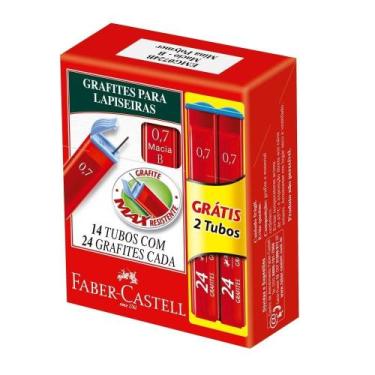 Imagem de Grafite Faber Castell 0,7mm Tubo com 24 Grafites - Embalagem com 14 Un