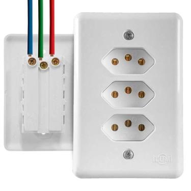 Imagem de Conjunto 3 Tomadas 2P+T 10A 250V Monoboloco Stylus Ilumi