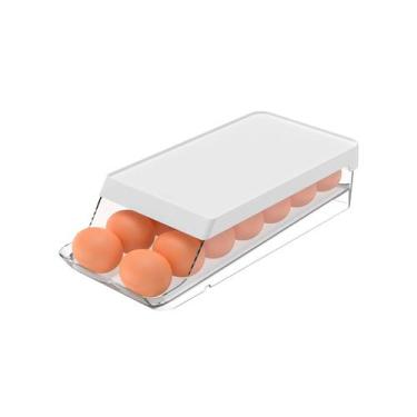 Imagem de Organizador Porta 14 Ovos Bandeja P/ Geladeira Suporte Tampa - OU, Bra