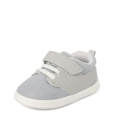 Imagem de The Children's Place Tênis de caminhada First Steps para bebês e recém-nascidos, Cinza, 17