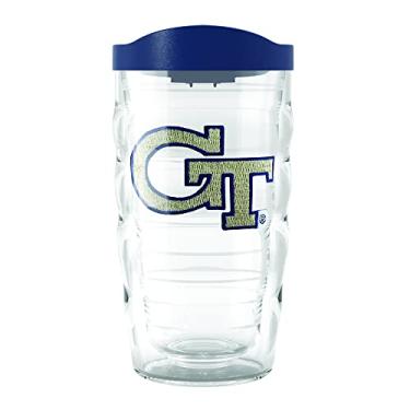 Imagem de Tervis Copo térmico Georgia Tech GT feito nos EUA, com paredes duplas, 295 ml, ondulado, clássico