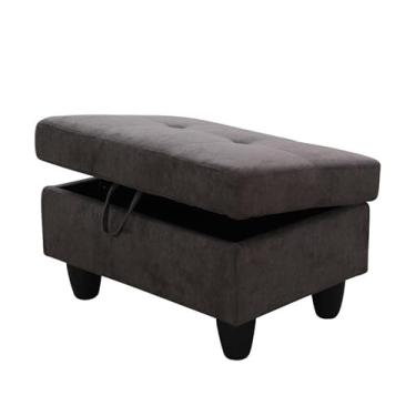 Imagem de Uneeruiqy Sofá de flanela marrom escuro para sala de estar sofá otomano para escritório em casa, quarto sala de estar, forte capacidade de carga, sofá pequeno