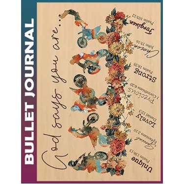 Imagem de Bullet Journal: Motorcycles God Says You Are Unique Dot Grid Paper, Invest 10 minutes daily to Mental, Physical and Emotional Health Planner, Record ... Ruled 110 Pages Undated, Quotes on Every Page