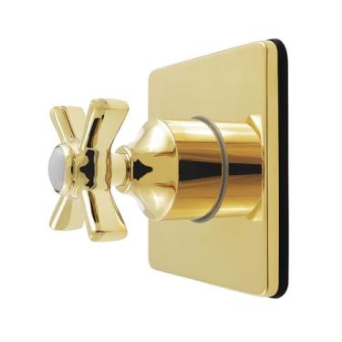 Imagem de Kingston Brass KS4042ZX Válvula de desvio de seis vias de manípulo único Millennium com kit de acabamento, latão polido