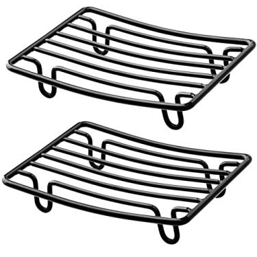 Imagem de GUUKAR Suporte para Saboneteira Em Barra para Chuveiro, Banheiro, Aço Inoxidável, À Prova de Ferrugem, Autodrenante, Preto, Pacote com 2 Unidades