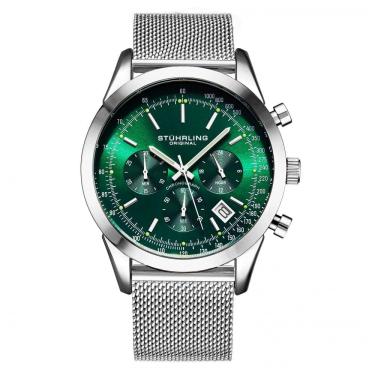 Imagem de Relógio Masculino Stuhrling Rialto Quartzo 44mm com Cronográfo, Prata e Verde