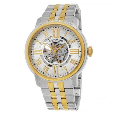 Imagem de Relógio Masculino Stuhrling 812.04 Automático 42mm, Prata e Dourado