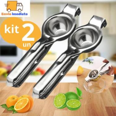 Imagem de Kit 02 Espremedor De Limão Manual 20cm Limões De Aço Inoxidável Multiu