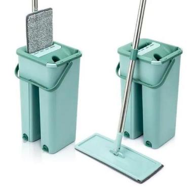 Imagem de Mop Flat com Balde e Rodinhas  Fácil de Transportar - VLPECOM