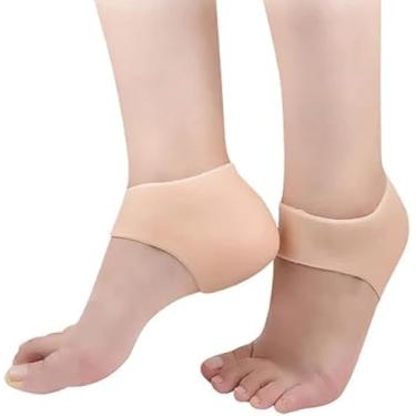 Imagem de Par de Palmilha Silicone Gel Calcanheira Proteção Ortopédica Esporão Protetor Calcanhar Fascite Tamanho Único Unisex Conforto Alívio para Pés