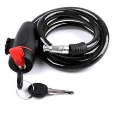 Imagem de Trava de Segurança para Motos Capacete Bicicleta Portao com 2 Chaves -