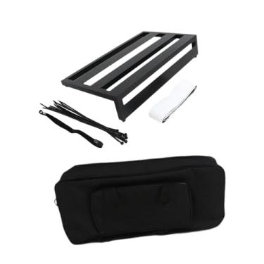 Imagem de Luwecf Pedal de guitarra de metal com bolsa de gig, pedalboard de efeito resistente profissional, pedalboard de baixo para substituição de graves, L
