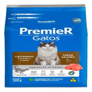 Imagem de Ração Premier Gatos Cadastros 6 Meses A 6 Anos Salmão 500g